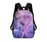 sinyumoney Blooming Window Zaino scolastico per ragazze e ragazzi, zaino con tasca, zaino alla moda per bambini, Pink Flamingo e Chick, 17"