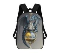 sinyumoney Blue Dragon with Golden And Silver Trees Zaino Per Bambini Con Stampa 3D, Borsa Scolastica Per Ragazzi, Zainetto Casual, Borsa Divertente Per Bambini E Adolescenti 17inch