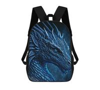 sinyumoney Blue Dragon Zaino Per Bambini, Borsa Scolastica Di Grande Capacità, Zaino Per Studenti, Zaino Per Ragazzi, Ragazze, Adulti, Adolescenti 17inch