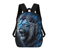 sinyumoney Blue Lion Artwork Zaino, Zaino Per Bambini, Borsa Scolastica Per Studenti, Zaino Per Libri, Borsa Scolastica Stampata in 3D Per Ragazzi E Ragazze 17inch