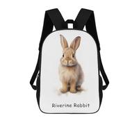 sinyumoney Blue Urban Skyline - Abstract Cityscape Reflection Painting Zaino scolastico per ragazze e ragazzi, grande capacità, leggero, per bambini e studenti, Riverine Rabbit Safari, 17"