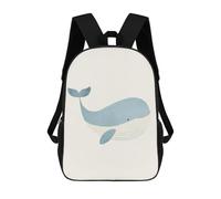 sinyumoney Blue Whale Watercolor Illustration Zaino Per Bambini, Borsa Scolastica Per Ragazzi E Adolescenti, Regalo, Zaino Da Viaggio, Zaino Scolastico, Borsa Per Libri 17inch