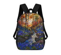 sinyumoney Bluebell Forest Sunset Zaini Casual Per Bambini, Borse Scolastiche Per Ragazzi E Ragazze, Zaini Per Libri, Zaini 17inch