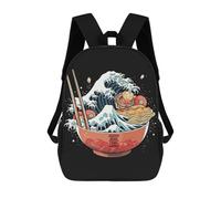 sinyumoney Bombay Zaini Per Bambini, Zainetti Stampati 3D, Zaini Per Studenti Della Scuola E Del Collegio (ragazzi E Ragazze), Ramen Bowl Art, 17"