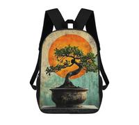 sinyumoney Bonsai Tree with Sunset Zaini, Zaino Per Bambini, Borsa Scolastica Per Studenti, Zaini Da Viaggio Stampati in 3D, Zaino Accessorio Moda, Zaini Impermeabili Per Bambini 17inch