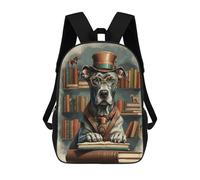 sinyumoney Book Smart Great Dane Dog Zaino Scolastico Per Bambini, Stampato in 3D, Borsa Scolastica Alla Moda, Borsa Scolastica Casual Per Ragazzi, Studenti Delle Scuole Elementari E Medie 17inch