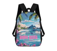 sinyumoney Bora Bora French Polynesia Zaino Scolastico Per Bambini, Stampato in 3D, Borsa Scolastica Alla Moda, Borsa Scolastica Casual Per Ragazzi, Studenti Delle Scuole Elementari E Medie 17inch