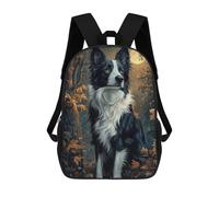sinyumoney Border Collie Under Moonlight Zaino Per Bambini Borsa Scolastica Per Ragazzi Cartone Animato Stampa 3D Borsa Scolastica Per Studenti Zaino Per Laptop Per Ragazzi E Ragazze 17inch