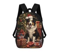 sinyumoney Border Collie Xmas Zaino Scolastico Per Bambini, Borsa Scolastica Stampata in 3D Per Ragazzi, Studenti Delle Scuole Elementari E Medie 17inch