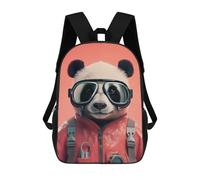 sinyumoney Borsa da scuola con stampa 3D - Zaini alla moda per bambini, per ragazzi, studenti delle elementari e del college, Panda Funny Skydiver, 17"