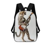 sinyumoney Borse Da Scuola Stampate 3D Per Bambini Panda Chitarra Zaino Da Viaggio Leggero Borsa Per Libri Per Bambini Ragazzi E Ragazze, Chitarra Cheetah, 17"