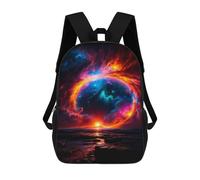 sinyumoney Borse Da Scuola Stampate 3D Per Bambini, Zaini Casual E Alla Moda Per Ragazzi Studenti Di Scuola E Del College, Black Hole On The Beach, 17"