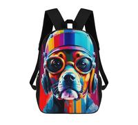 sinyumoney Borse Da Viaggio Carine Stampate in 3D Colorful Dog Pilot Artwork Zaino Scolastico Per Bambini Zaino Casual Da Esterno Zaini Casual Alla Moda Per Bambini Per Ragazze 17inch