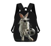 sinyumoney Borse Da Viaggio Carine Stampate in 3D Cool Bunny with Soccer Ball Zaino Scolastico Per Bambini Zaino Casual Da Esterno Zaini Casual Alla Moda Per Bambini Per Ragazze 17inch