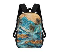 sinyumoney Borse Da Viaggio Carine Stampate in 3D Desert Oasis Kintsugi Art Zaino Scolastico Per Bambini Zaino Casual Da Esterno Zaini Casual Alla Moda Per Bambini Per Ragazze 17inch