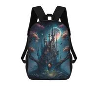 sinyumoney Borse Da Viaggio Carine Stampate in 3D Enchanted Castle Under Moonlight Zaino Scolastico Per Bambini Zaino Casual Da Esterno Zaini Casual Alla Moda Per Bambini Per Ragazze 17inch