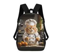 sinyumoney Borse Da Viaggio Carine Stampate in 3D Fat Cat Chef Zaino Scolastico Per Bambini Zaino Casual Da Esterno Zaini Casual Alla Moda Per Bambini Per Ragazze 17inch