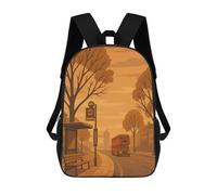 sinyumoney Borse Da Viaggio Carine Stampate in 3D London Bus Stop Illustration Zaino Scolastico Per Bambini Zaino Casual Da Esterno Zaini Casual Alla Moda Per Bambini Per Ragazze 17inch