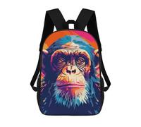 sinyumoney Borse Da Viaggio Carine Stampate in 3D Monkey Animal Pop Art Zaino Scolastico Per Bambini Zaino Casual Da Esterno Zaini Casual Alla Moda Per Bambini Per Ragazze 17inch
