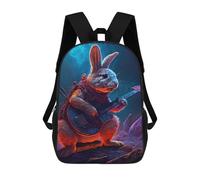 sinyumoney Borse Da Viaggio Carine Stampate in 3D Rabbit Playing Guitar in Cave Zaino Scolastico Per Bambini Zaino Casual Da Esterno Zaini Casual Alla Moda Per Bambini Per Ragazze 17inch