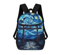 sinyumoney Borse Da Viaggio Carine Stampate in 3D Starry Night Torii Gateway Zaino Scolastico Per Bambini Zaino Casual Da Esterno Zaini Casual Alla Moda Per Bambini Per Ragazze 17inch