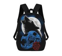 sinyumoney Borse Da Viaggio Carine Stampate in 3D Wolf Howling Moon Zaino Scolastico Per Bambini Zaino Casual Da Esterno Zaini Casual Alla Moda Per Bambini Per Ragazze 17inch