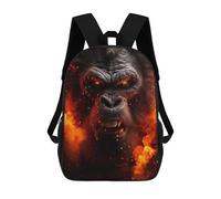 sinyumoney Borse Da Viaggio Stampate 3D Running Wolf Evil Fire Zaino Scuola Per Bambini Zaino Casual Per Il Giorno Zaino Alla Moda Per Ragazze E Donne, Furious Mad Scary Gorilla, 17"