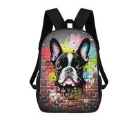 sinyumoney Boston Terrier Graffiti Zaino Scolastico Alla Moda Per Studenti, Adatto A Ragazzi E Ragazze, Ideale Per Viaggi All'aperto E Attività Ricreative. 17inch
