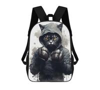 sinyumoney Boxer Cat Boxing Gloves Zaino Per La Scuola Stampato in 3D Borsa Scolastica Per Ragazzi E Ragazze Zaino Per Bambini Zaino Da Viaggio 17inch