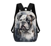 sinyumoney Boxer Dog Inked Elegance Zaini Scuola Per Bambini Borsa Scuola Stampa 3D Per Ragazzi Studenti Della Scuola, Bulldog Beauty Watercolor, 17"