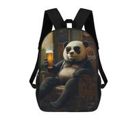 sinyumoney Boxer Dog Sketch Zaini Per Bambini, Borsa Scuola Stampato 3D, Zaino Per Bambini, Borsa Da Viaggio, Zaino Ragazzo Ragazza, Borsa Scuola Per Bambini, Panda Bear Relaxing With Beer, 17"