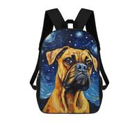 sinyumoney Boxer Dog Starry Night Zaino Scolastico Per Bambini, Stampato in 3D, Borsa Scolastica Alla Moda, Borsa Scolastica Casual Per Ragazzi, Studenti Delle Scuole Elementari E Medie 17inch