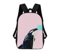 sinyumoney Bubble Gum Animal Whale Zaini Per Bambini Zaino Scolastico Borsa Scolastica Stampata in 3D Borsa Scolastica Per Ragazzi Studenti Delle Scuole Elementari E Medie 17inch