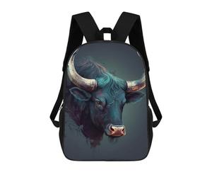 sinyumoney Buffalo Watercolor Zaino Per Bambini Borsa Scolastica Per Ragazzi Cartone Animato Stampa 3D Borsa Scolastica Per Studenti Zaino Per Laptop Per Ragazzi E Ragazze 17inch