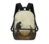 sinyumoney Bull And Mouse on Bench Zaino Per Bambini Borsa Scolastica Per Ragazzi Cartone Animato Stampa 3D Borsa Scolastica Per Studenti Zaino Per Laptop Per Ragazzi E Ragazze 17inch