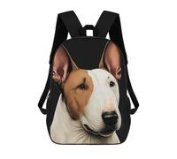sinyumoney Bull Terrier Portrait Zaino, Borsa Scolastica Stampata in 3D, Borsa Per Il Pranzo Scolastico, Zaino Da Viaggio, Zaino Per Amici, Zaino Scolastico Per Ragazze E Ragazzi 17inch