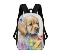 sinyumoney Butterfly Golden Retriever Zaino Scolastico Per Bambini, Stampato in 3D, Borsa Scolastica Alla Moda, Borsa Scolastica Casual Per Ragazzi, Studenti Delle Scuole Elementari E Medie 17inch