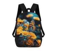 sinyumoney Butterfly On Yellow Flower Zaino Scolastico Per Bambini, Stampato in 3D, Borsa Scolastica Alla Moda, Borsa Scolastica Casual Per Ragazzi, Studenti Delle Scuole Elementari E Medie 17inch