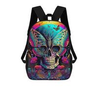 sinyumoney Butterfly Skull Artwork Zaino Scolastico Per Bambini, Stampato in 3D, Borsa Scolastica Alla Moda, Borsa Scolastica Casual Per Ragazzi, Studenti Delle Scuole Elementari E Medie 17inch