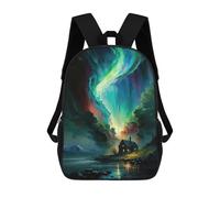 sinyumoney Cabin by The Lake Zaino Scolastico Per Bambini, Stampato in 3D, Borsa Scolastica Alla Moda, Borsa Scolastica Casual Per Ragazzi, Studenti Delle Scuole Elementari E Medie 17inch