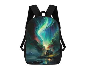 sinyumoney Cabin by The Lake Zaino Scolastico Per Bambini, Stampato in 3D, Borsa Scolastica Alla Moda, Borsa Scolastica Casual Per Ragazzi, Studenti Delle Scuole Elementari E Medie 17inch