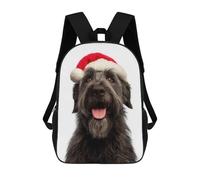 sinyumoney Cairn Terrier Dog with Santa Hat Ritratto Zaini Stampati 3D Per Bambini, Borse Da Scuola Alla Moda Per Ragazzi Borse Da Viaggio, Borse Scuola Per Studenti Primaria, Bouvier delle Fiandre