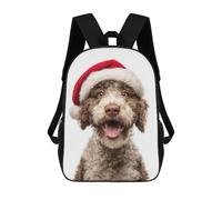 sinyumoney Cairn Terrier Dog with Santa Hat Ritratto Zaini Stampati 3D Per Bambini, Borse Da Scuola Alla Moda Per Ragazzi Borse Da Viaggio, Borse Scuola Per Studenti Primaria, Lagotto Romagnolo Dog