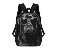 sinyumoney Cane Corso Sunglasses Zaino Scolastico Stampato in 3D Zaino Scolastico Per Bambini Zaini Scolastici Zaini Da Viaggio Borsa Casual Alla Moda Per Bambini Studenti Scolastici 17inch