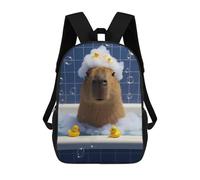 sinyumoney Capybara in Bathtub with Rubber Ducks Stampa Zaino Per Bambini, Borsa Scolastica Per Adulti E Bambini, Zaino Da Viaggio Per Tutti I Giorni 17inch