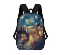 sinyumoney Capybara Under Starry Night Zaino Scolastico Alla Moda Per Studenti, Adatto A Ragazzi E Ragazze, Ideale Per Viaggi All'aperto E Attività Ricreative. 17inch