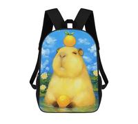 sinyumoney Capybara with Orange Fruit Zaino Per Bambini, Borsa Scolastica Per Ragazzi E Adolescenti, Regalo, Zaino Da Viaggio, Zaino Scolastico, Borsa Per Libri 17inch