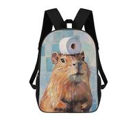 sinyumoney Capybara with Toilet Paper Zaini Stampati in 3D, Borsa Scolastica Casual Per Bambini, Borsa Scolastica Alla Moda Per Ragazzi, Studenti Delle Scuole Medie 17inch