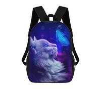 sinyumoney Cat And Butterfly in Blue Light Zaino, Borsa Scolastica Stampata in 3D, Borsa Per Il Pranzo Scolastico, Zaino Da Viaggio, Zaino Per Amici, Zaino Scolastico Per Ragazze E Ragazzi 17inch