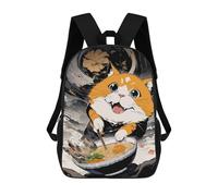 sinyumoney Cat And Noodle Ramen Zaini Casual Per Bambini, Borse Scolastiche Per Ragazzi E Ragazze, Zaini Per Libri, Zaini 17inch